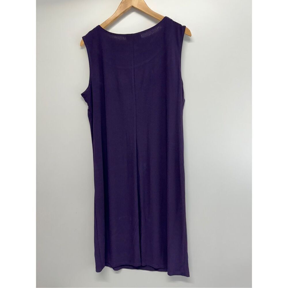 R & M Richards Shift‎ Dress Size 14 Sleeveless Knee Length Purple White - Picture 7 of 12